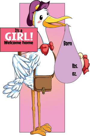 0064 Sign Stork Girl